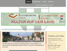 Tablet Screenshot of kulturscheune-thyrow.de